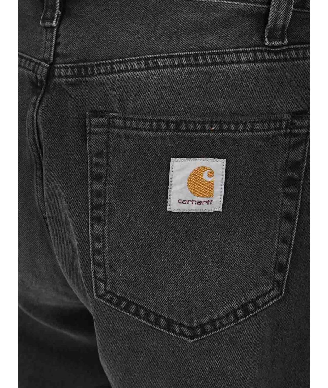 CARHARTT Черные хлопковые прямые джинсы, фото 5