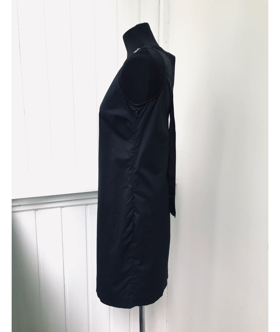 LOVE MOSCHINO Черное хлопко-эластановое повседневное платье, фото 4