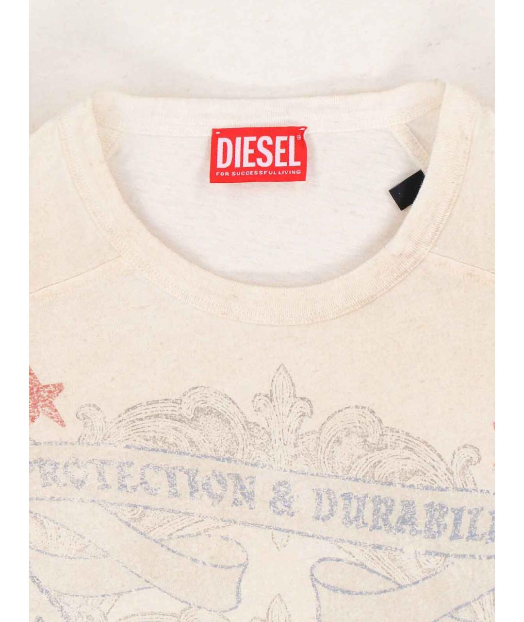DIESEL Белая хлопковая футболка, фото 3