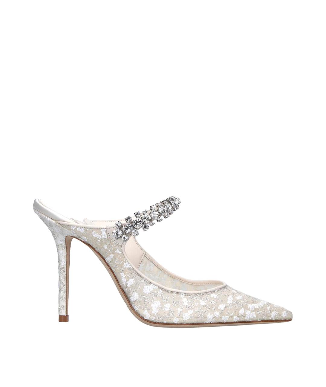 JIMMY CHOO Белые текстильные мюли, фото 1