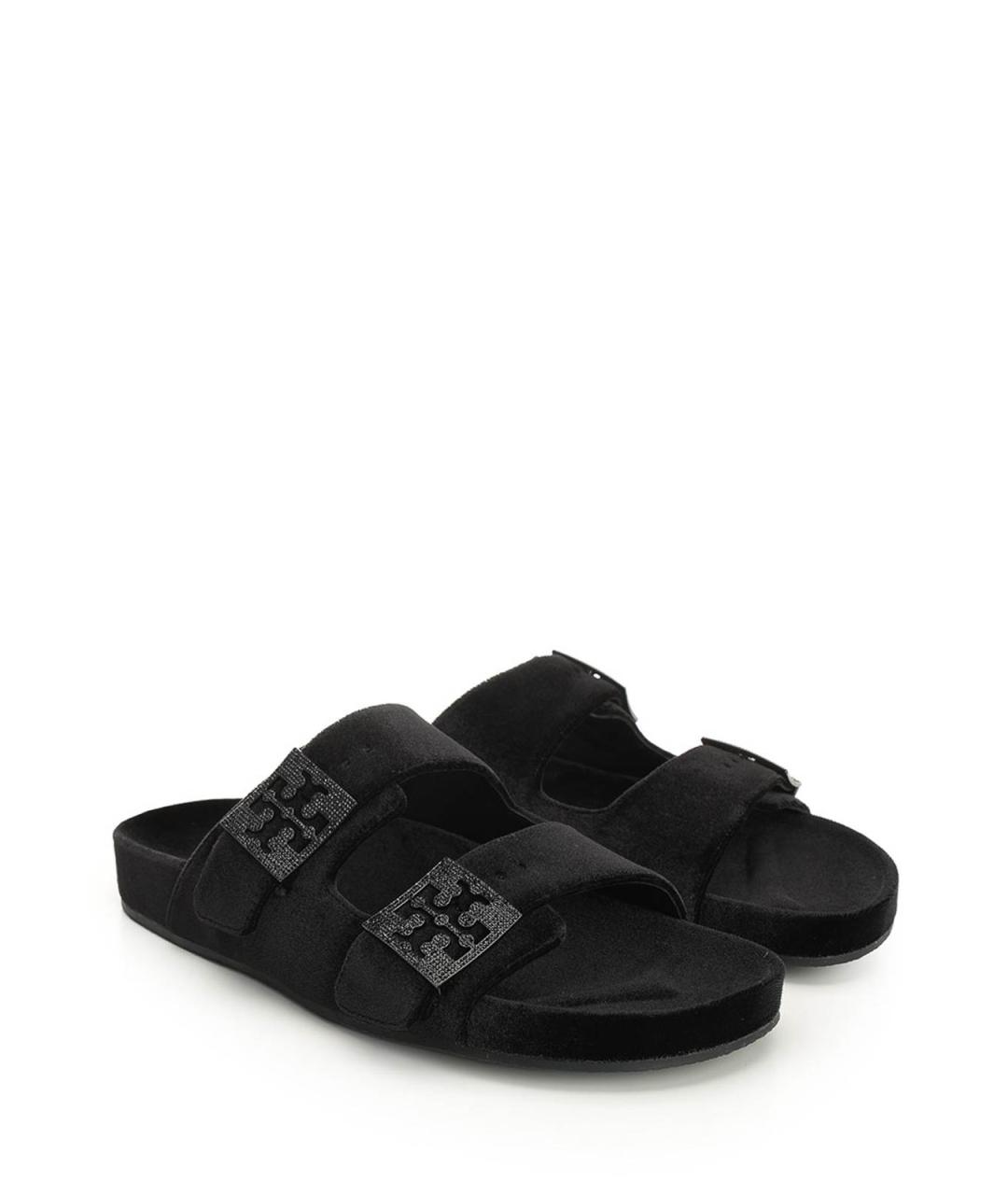TORY BURCH Черные бархатные сандалии, фото 2