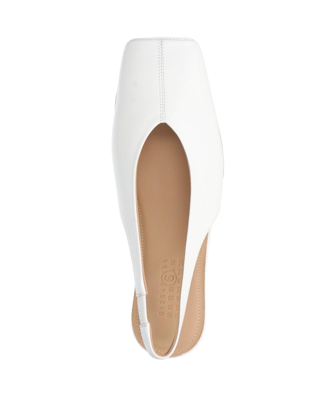 MM6 MAISON MARGIELA Белые кожаные балетки, фото 5