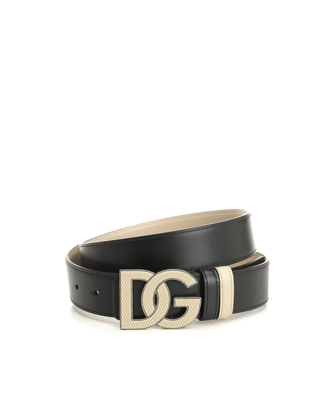 DOLCE&GABBANA Черный кожаный ремень, фото 1