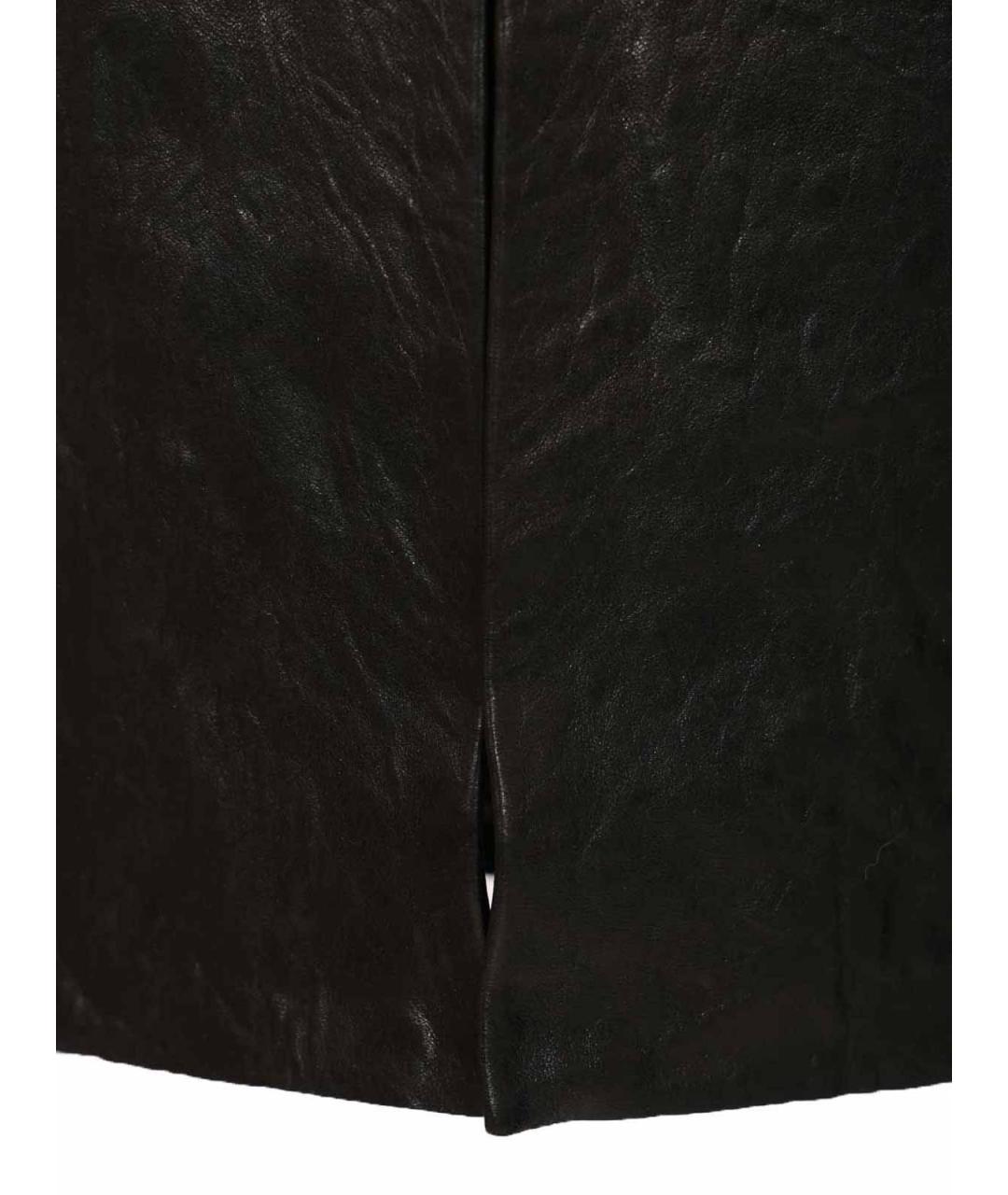 RICK OWENS Черная кожаная юбка макси, фото 5