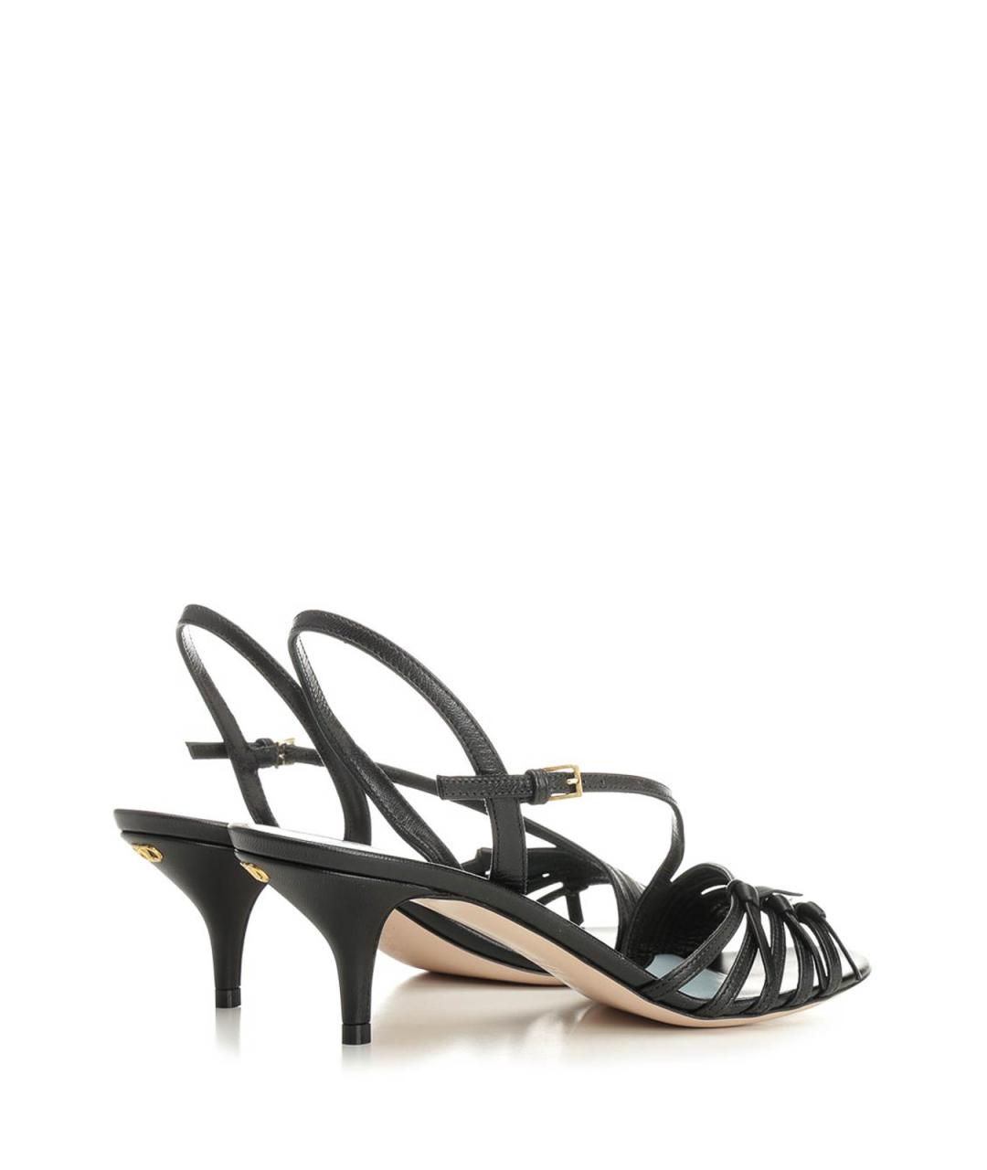 VALENTINO Черные кожаные босоножки, фото 3