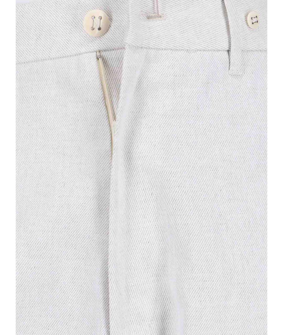 VIVIENNE WESTWOOD Белые хлопковые повседневные брюки, фото 4