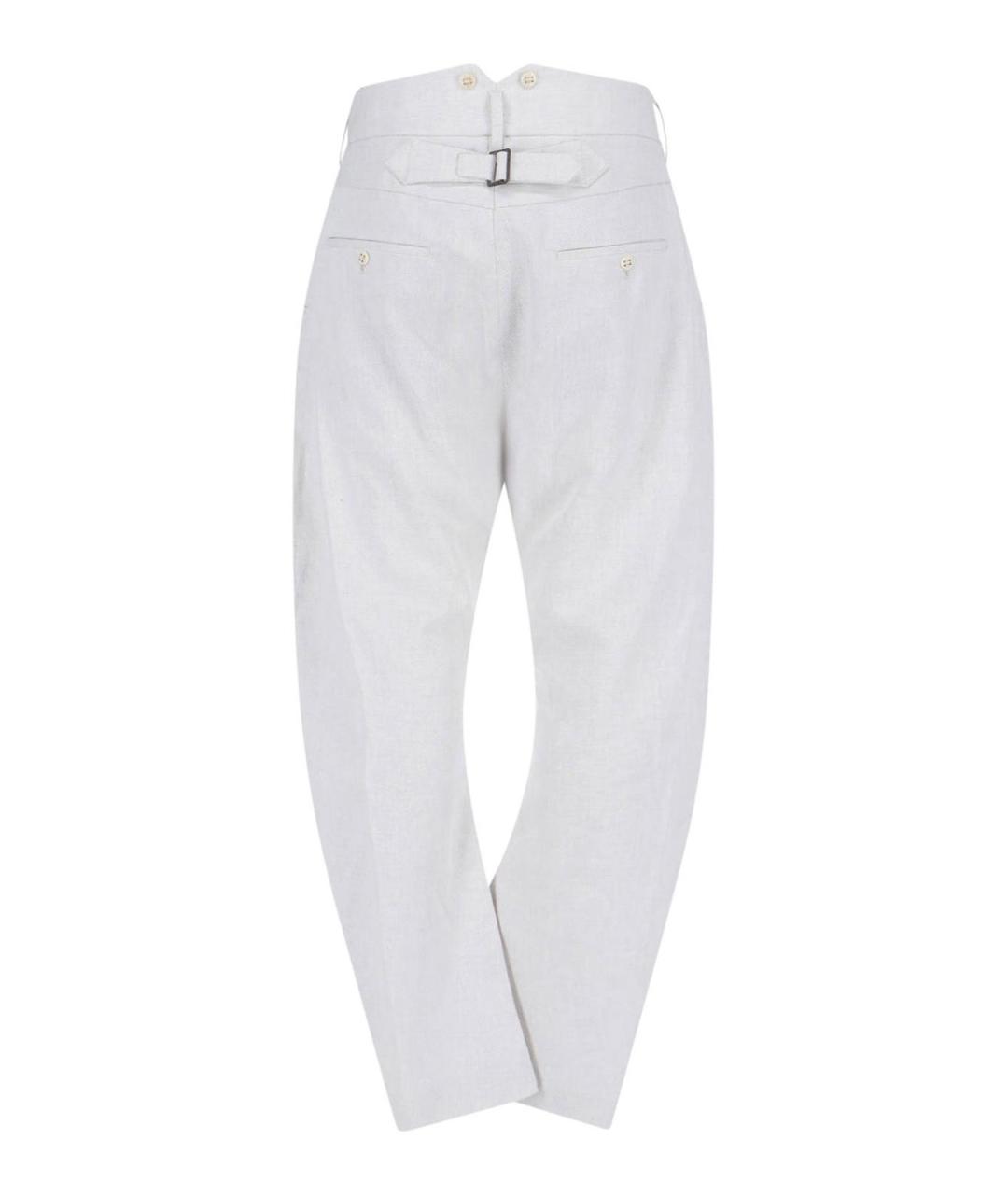 VIVIENNE WESTWOOD Белые хлопковые повседневные брюки, фото 2