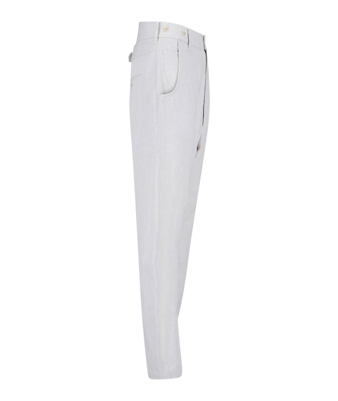 VIVIENNE WESTWOOD Белые хлопковые повседневные брюки, фото 3