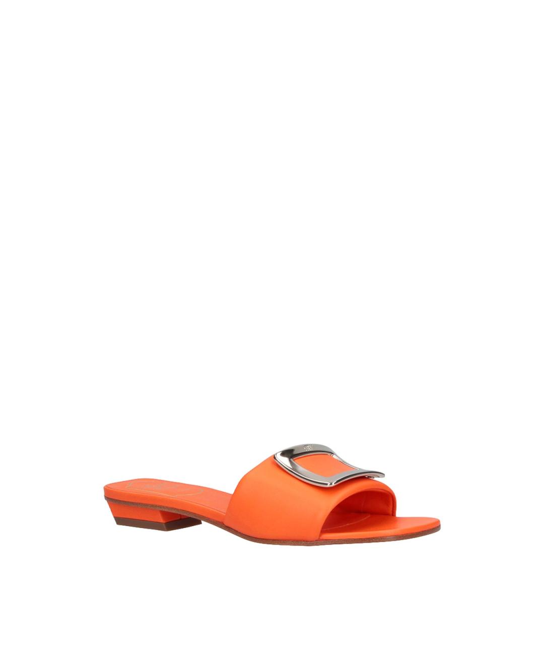 ROGER VIVIER Оранжевые кожаные сандалии, фото 2