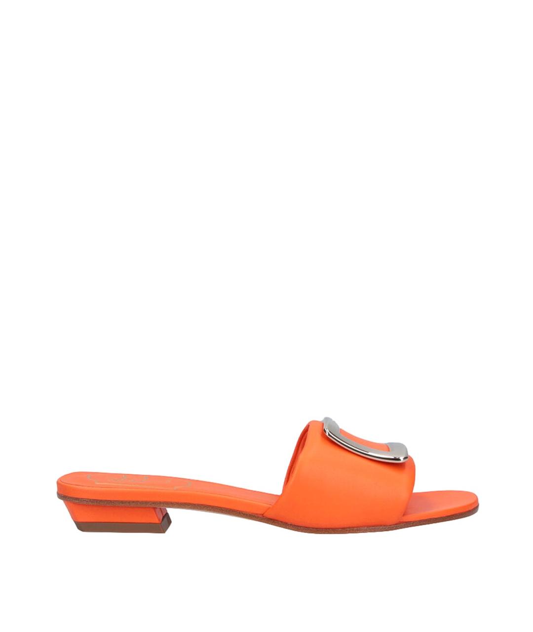 ROGER VIVIER Оранжевые кожаные сандалии, фото 1