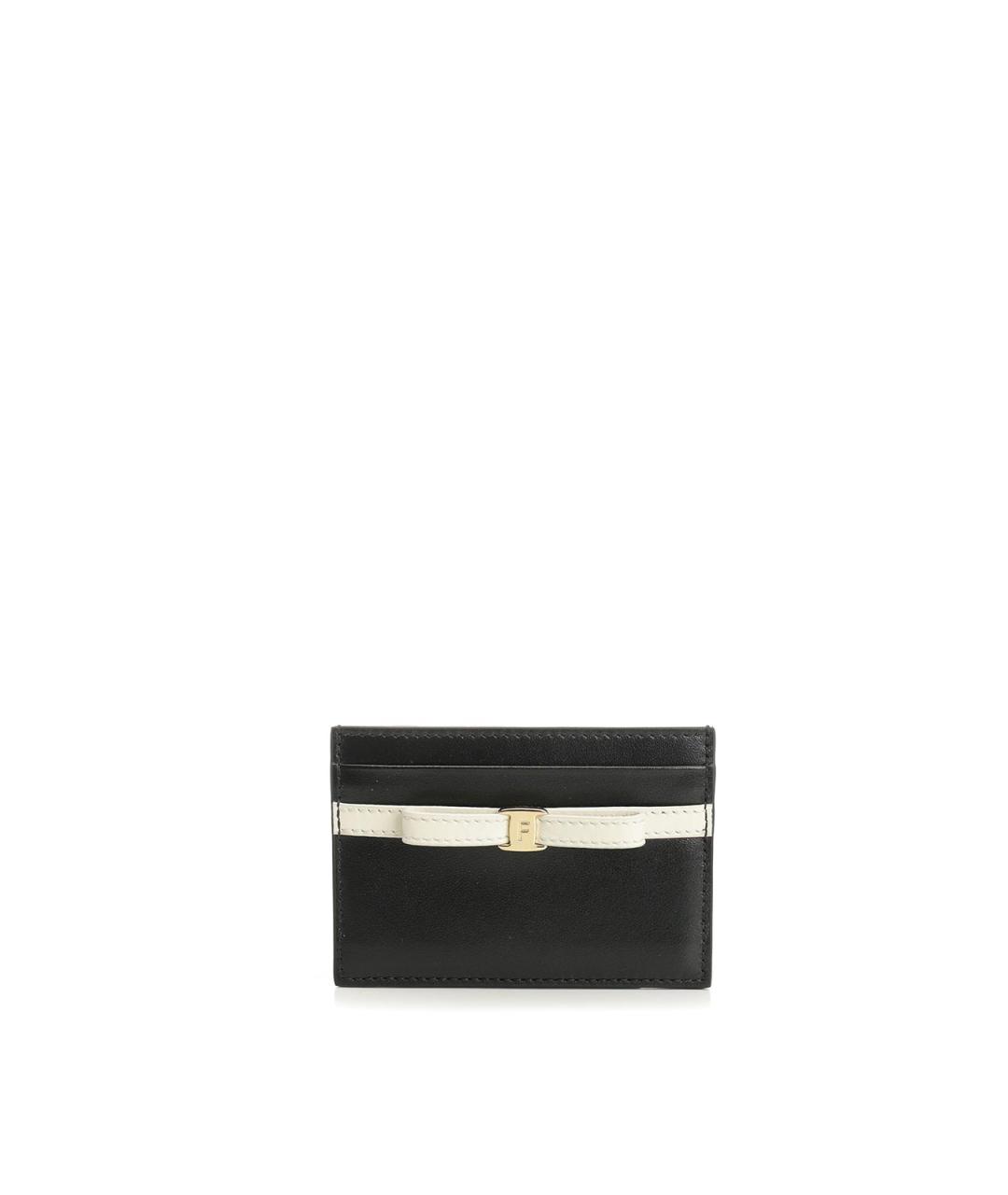 FERRAGAMO Черный кожаный кардхолдер, фото 1