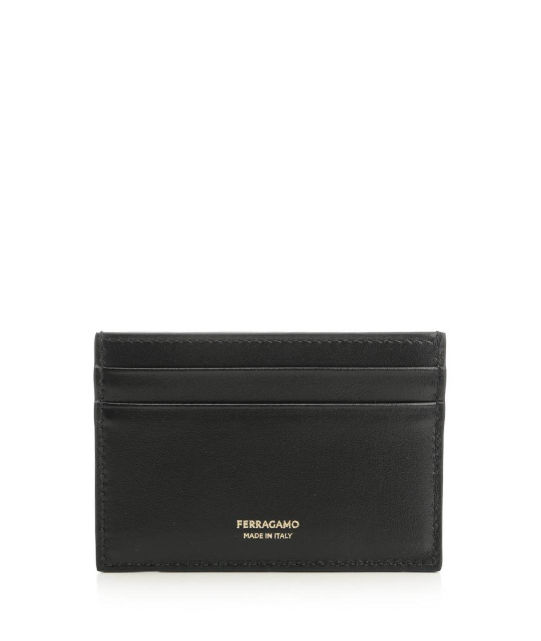 FERRAGAMO Черный кожаный кардхолдер, фото 3
