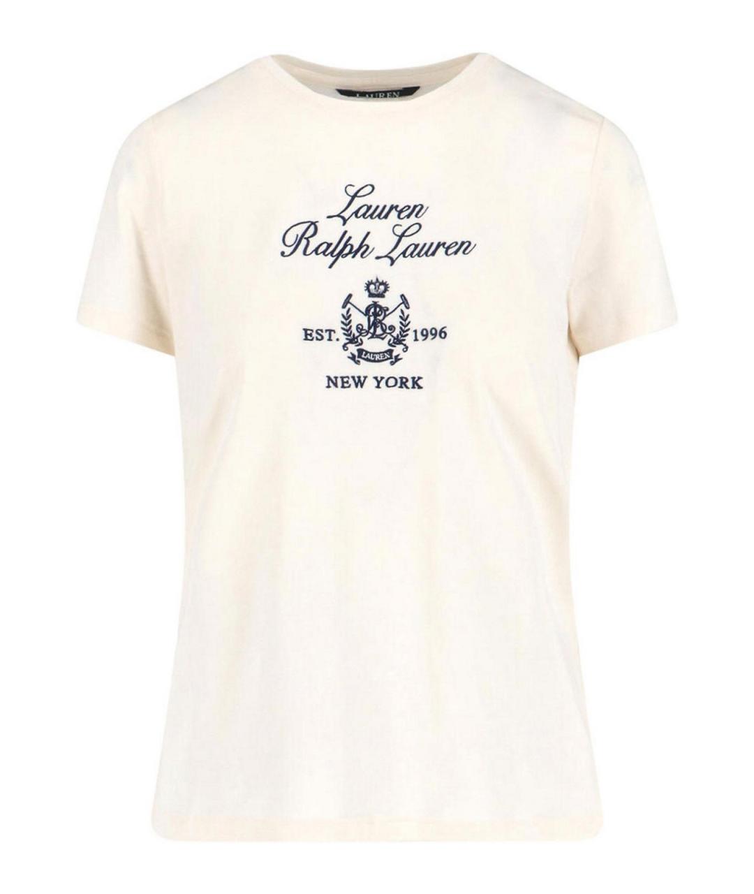 RALPH LAUREN Белая хлопковая футболка, фото 1