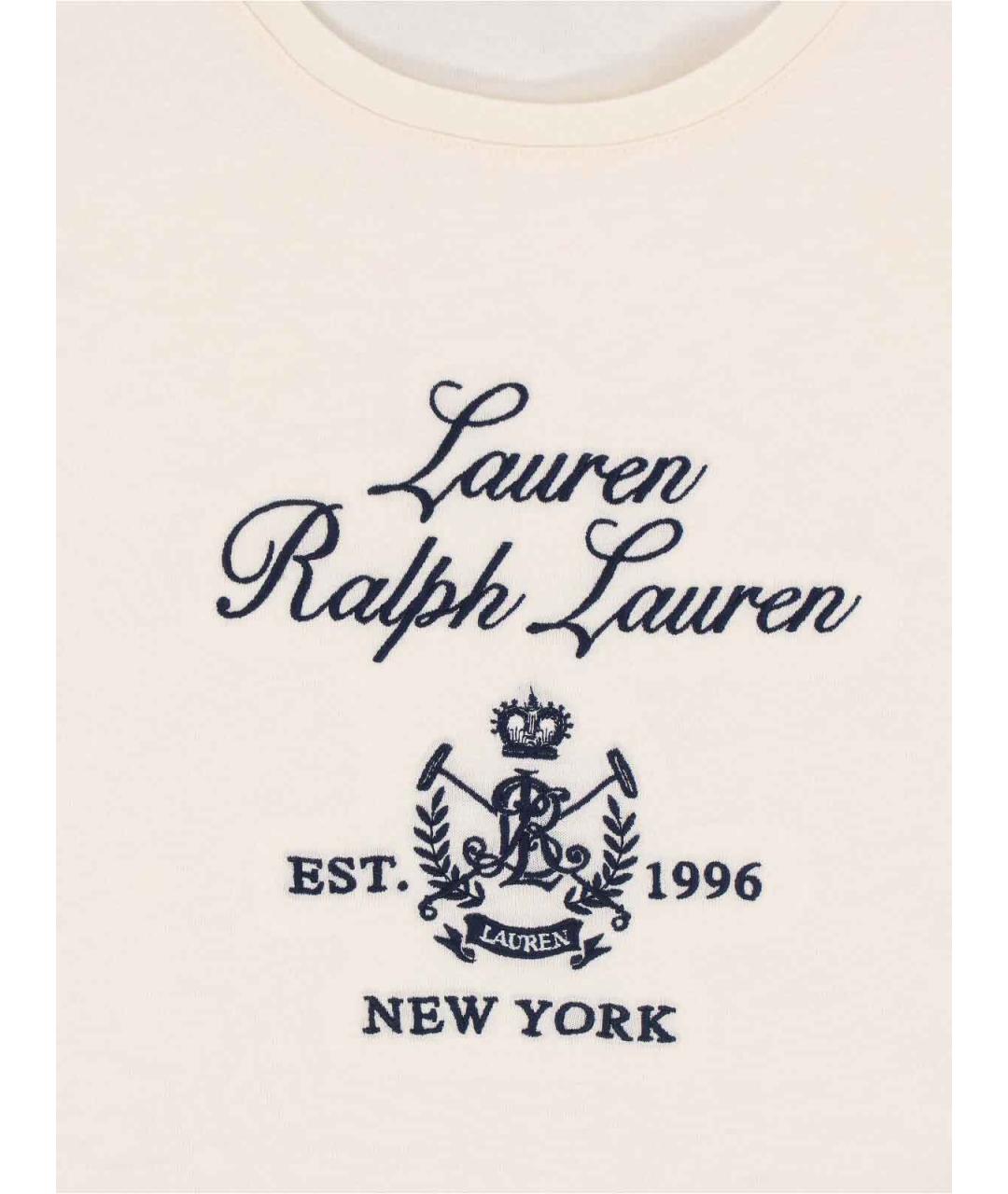 RALPH LAUREN Белая хлопковая футболка, фото 3