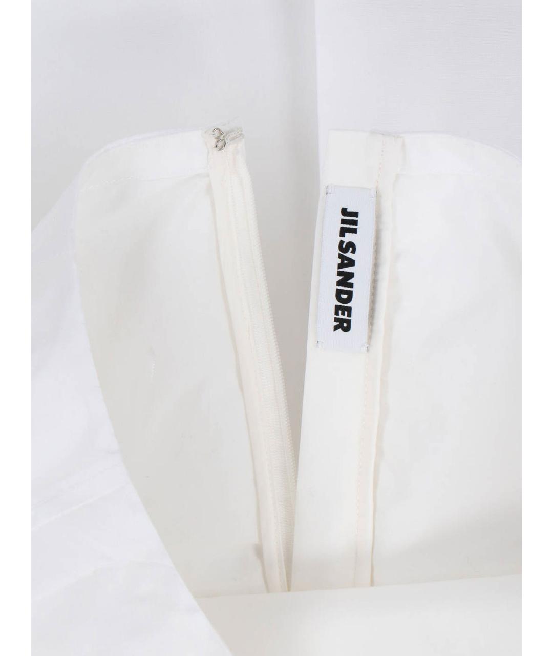 JIL SANDER Белая полиэстеровая юбка миди, фото 4