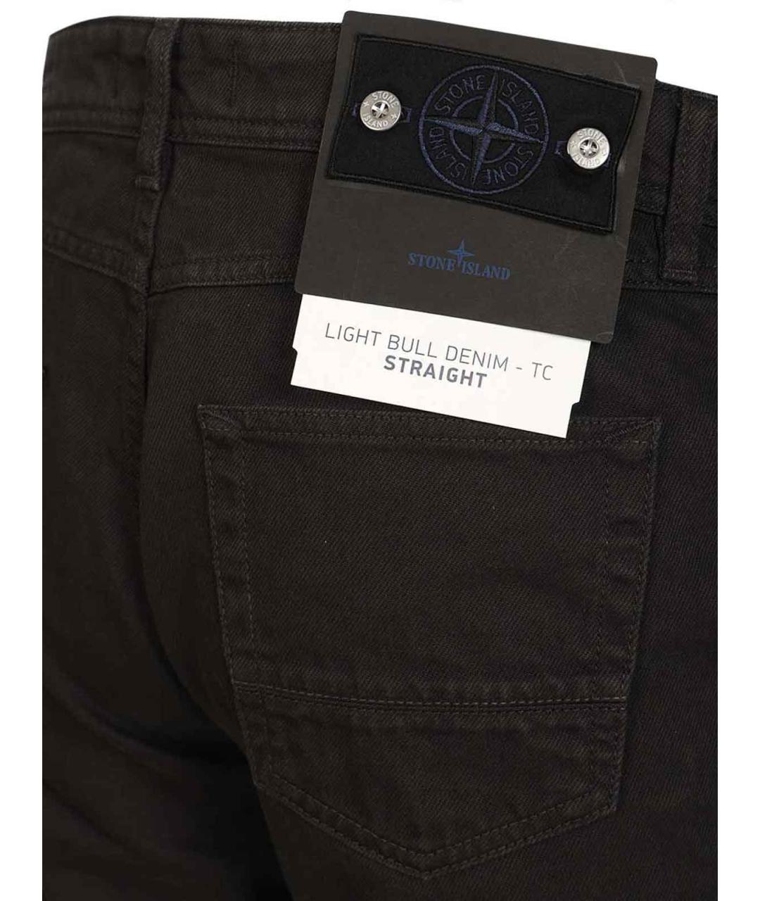 STONE ISLAND Черные прямые джинсы, фото 5