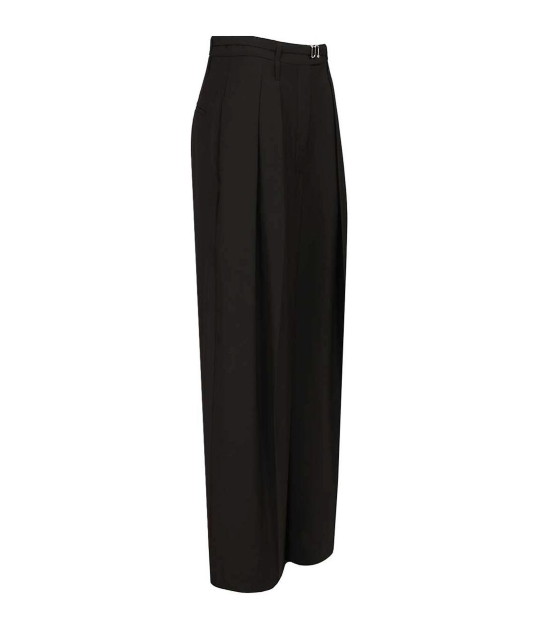 SPORTMAX Черные шерстяные брюки широкие, фото 3