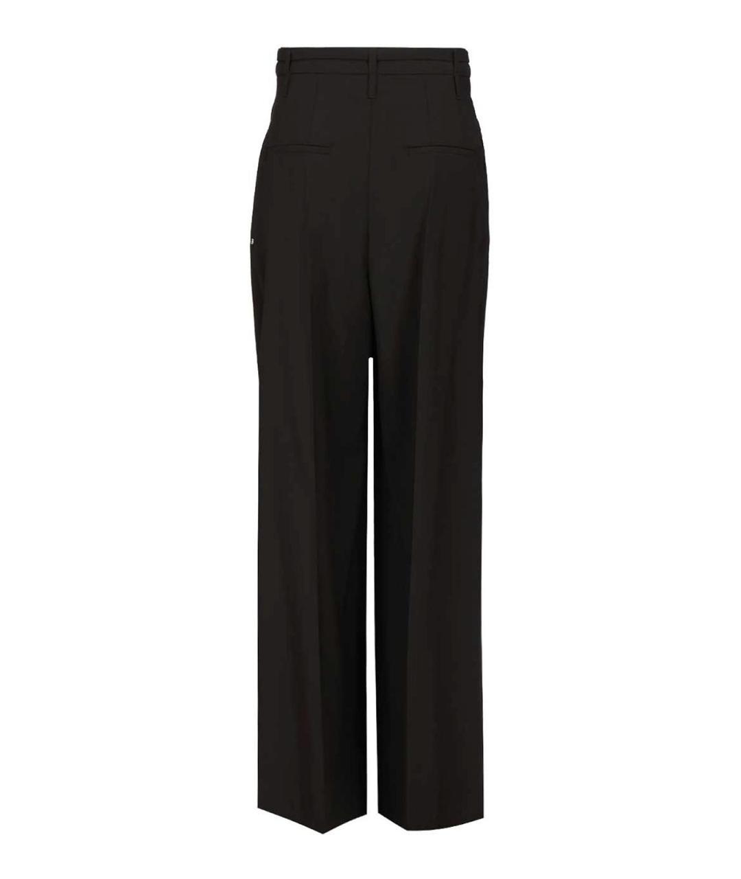 SPORTMAX Черные шерстяные брюки широкие, фото 2