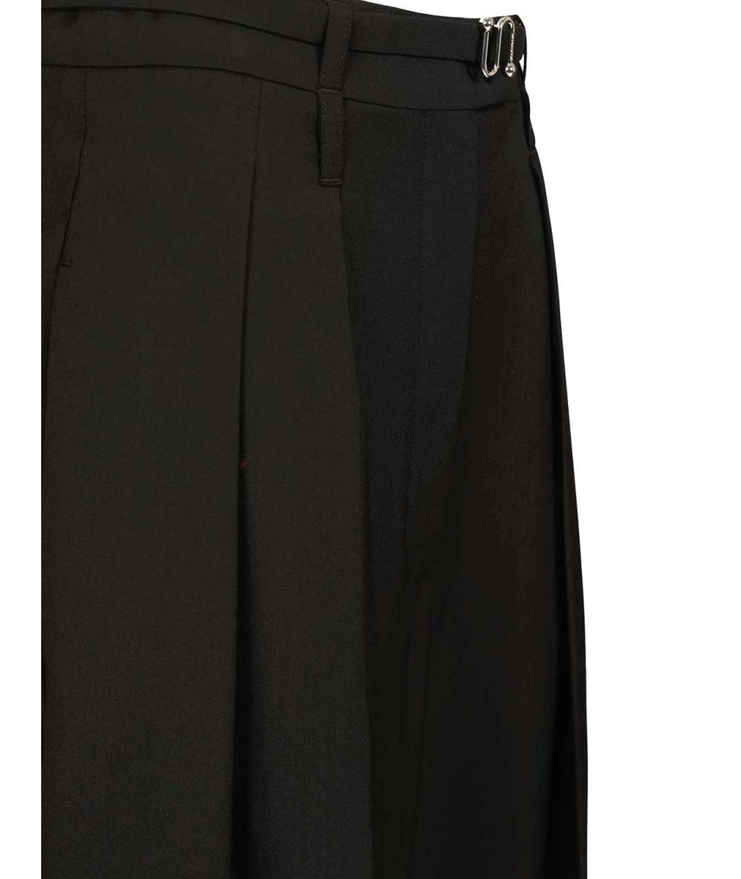 SPORTMAX Черные шерстяные брюки широкие, фото 5