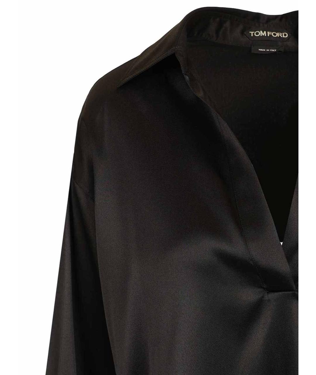 TOM FORD Черная шелковая блузы, фото 4
