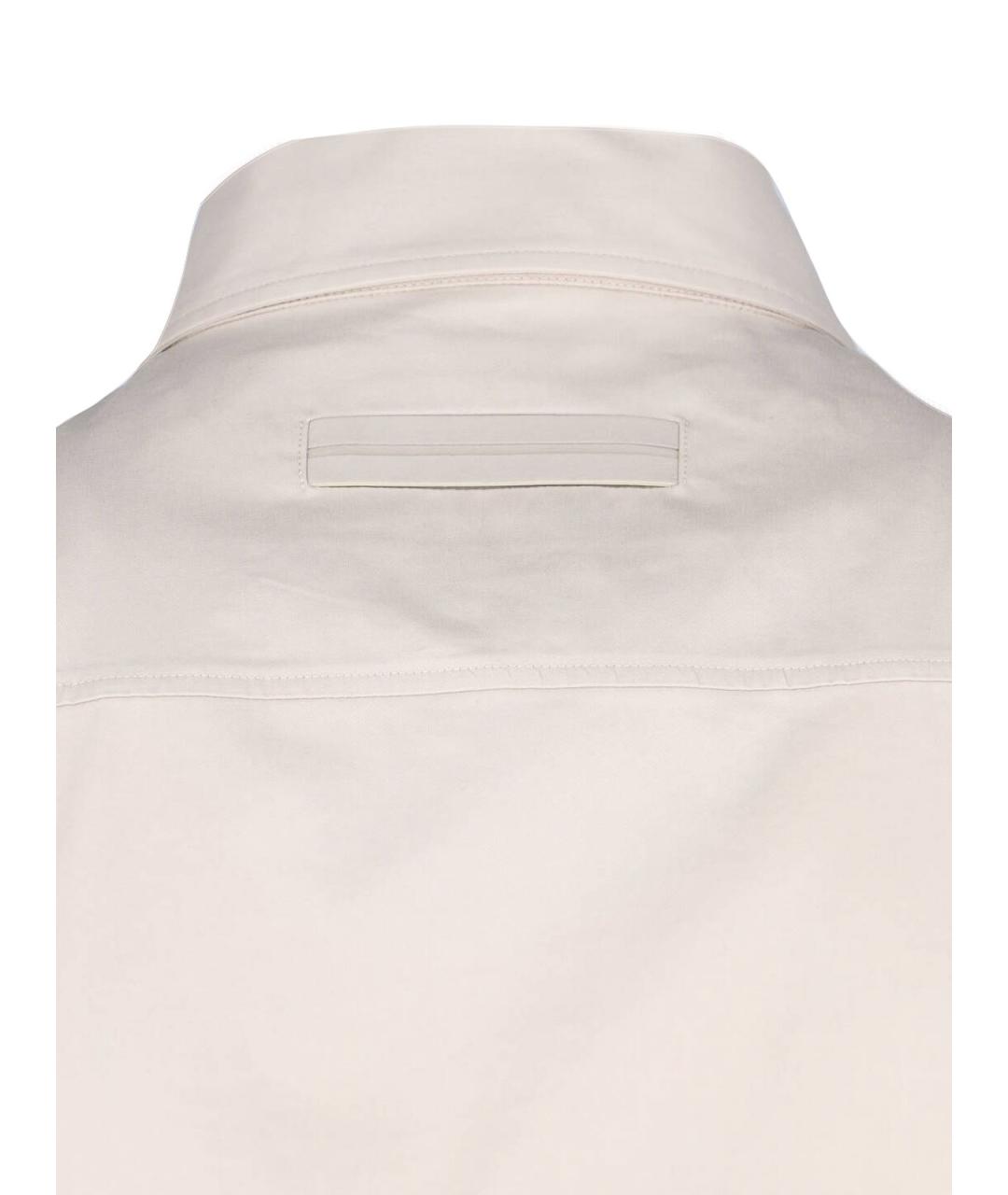 ZEGNA Белая хлопковая кэжуал рубашка, фото 3