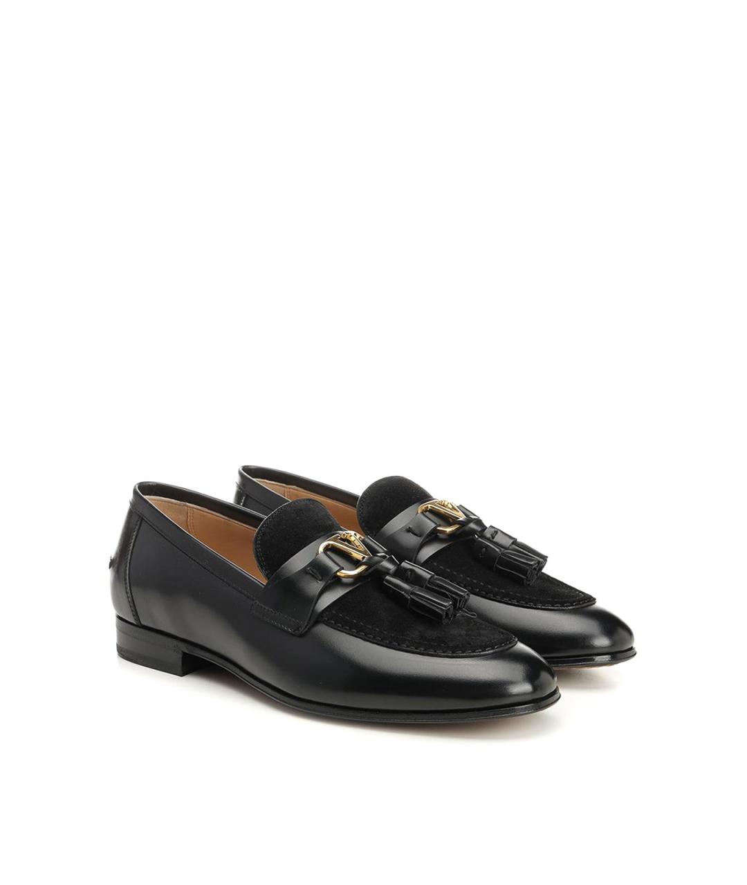 VALENTINO Черные кожаные лоферы, фото 2
