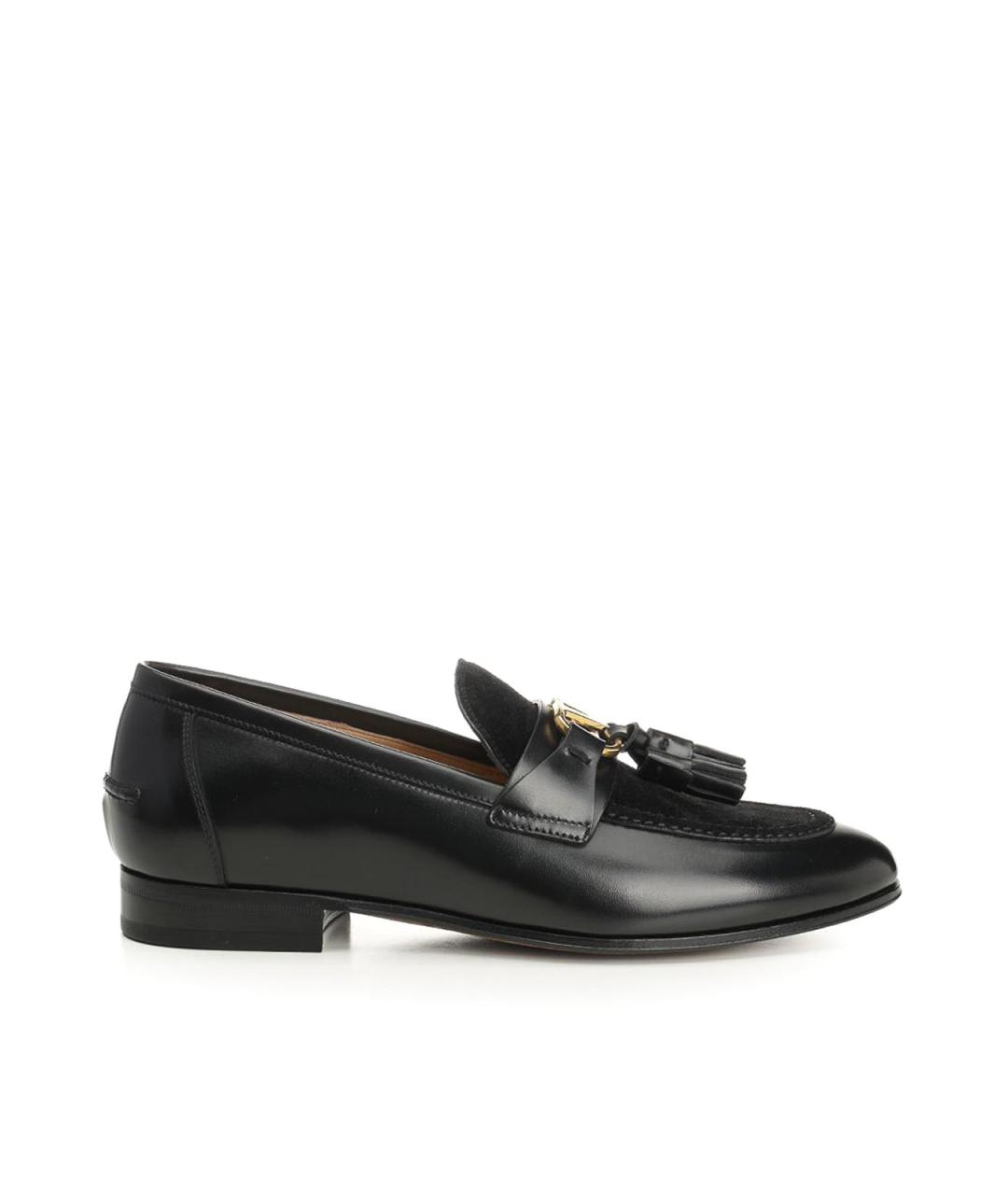 VALENTINO Черные кожаные лоферы, фото 1