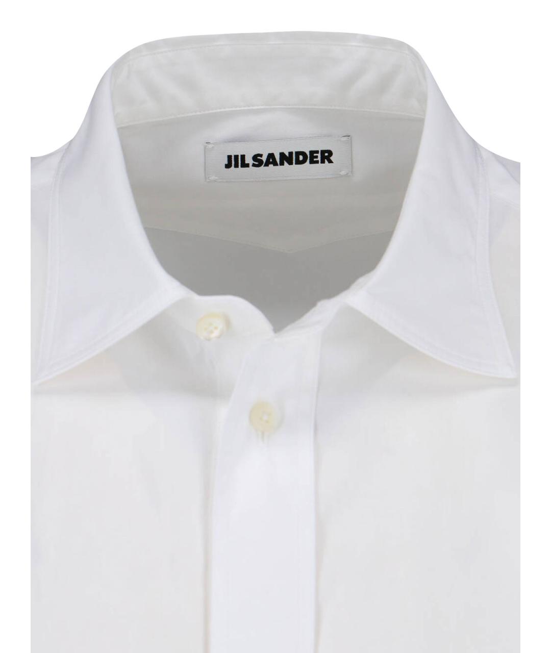 JIL SANDER Белая хлопковая классическая рубашка, фото 4