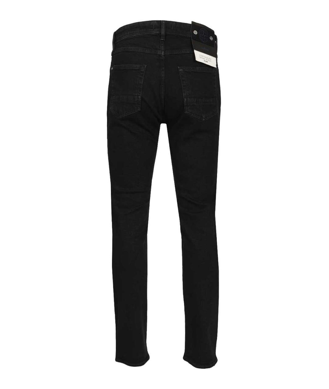 STONE ISLAND Черные хлопковые джинсы скинни, фото 2