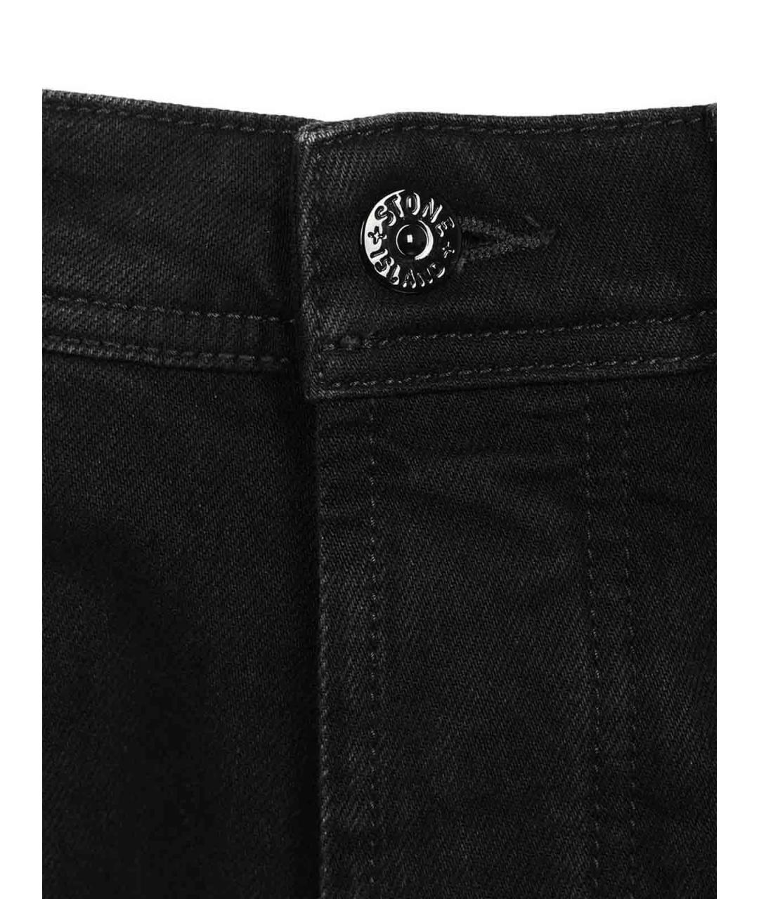 STONE ISLAND Черные хлопковые джинсы скинни, фото 4