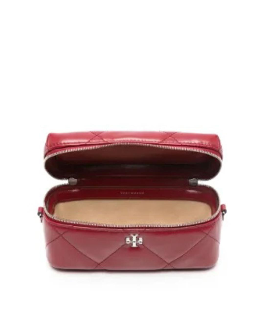 TORY BURCH Красная кожаная сумка с короткими ручками, фото 4