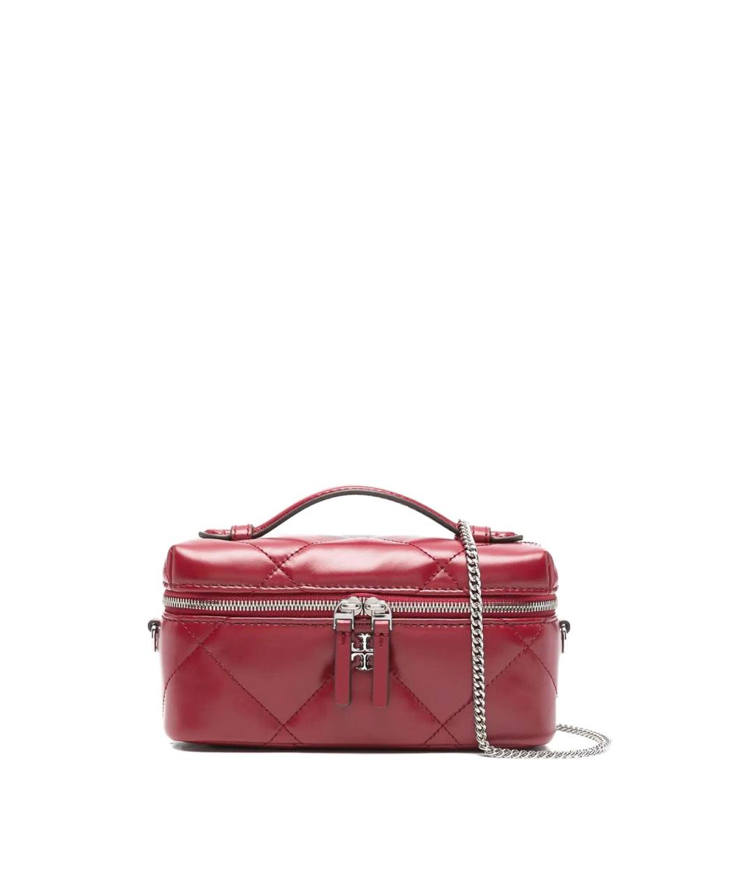 TORY BURCH Красная кожаная сумка с короткими ручками, фото 1