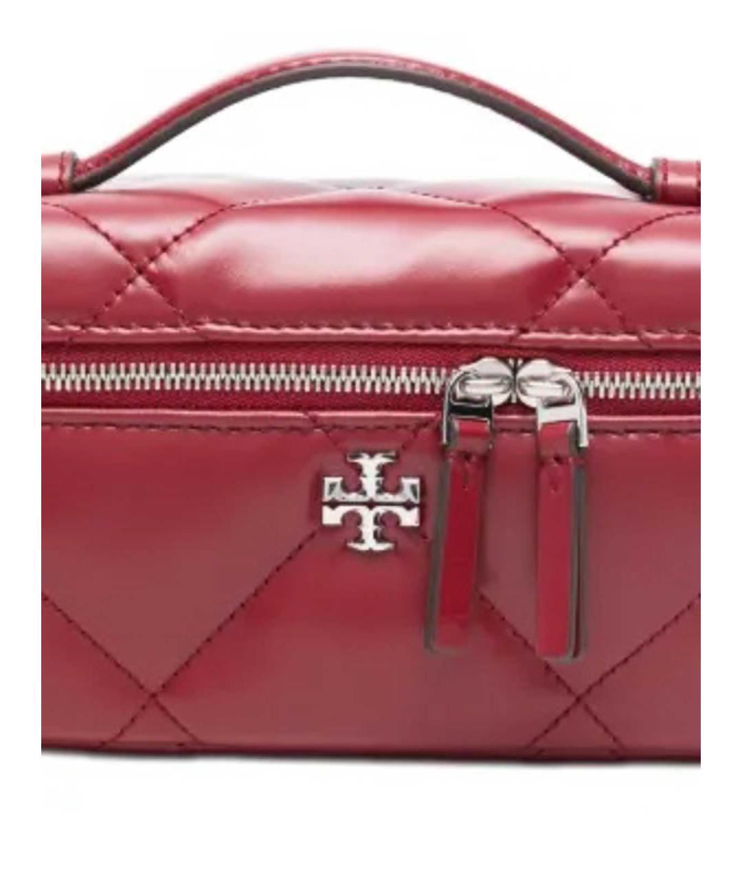 TORY BURCH Красная кожаная сумка с короткими ручками, фото 3