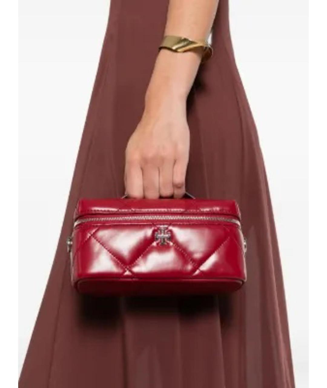 TORY BURCH Красная кожаная сумка с короткими ручками, фото 5
