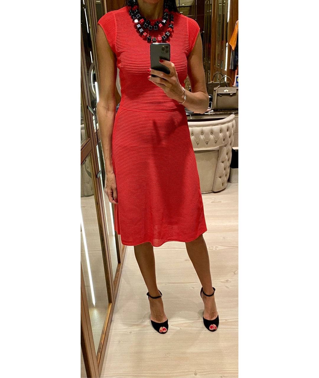 GIORGIO ARMANI Красное вискозное коктейльное платье, фото 4