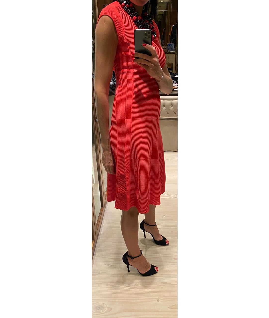 GIORGIO ARMANI Красное вискозное коктейльное платье, фото 5