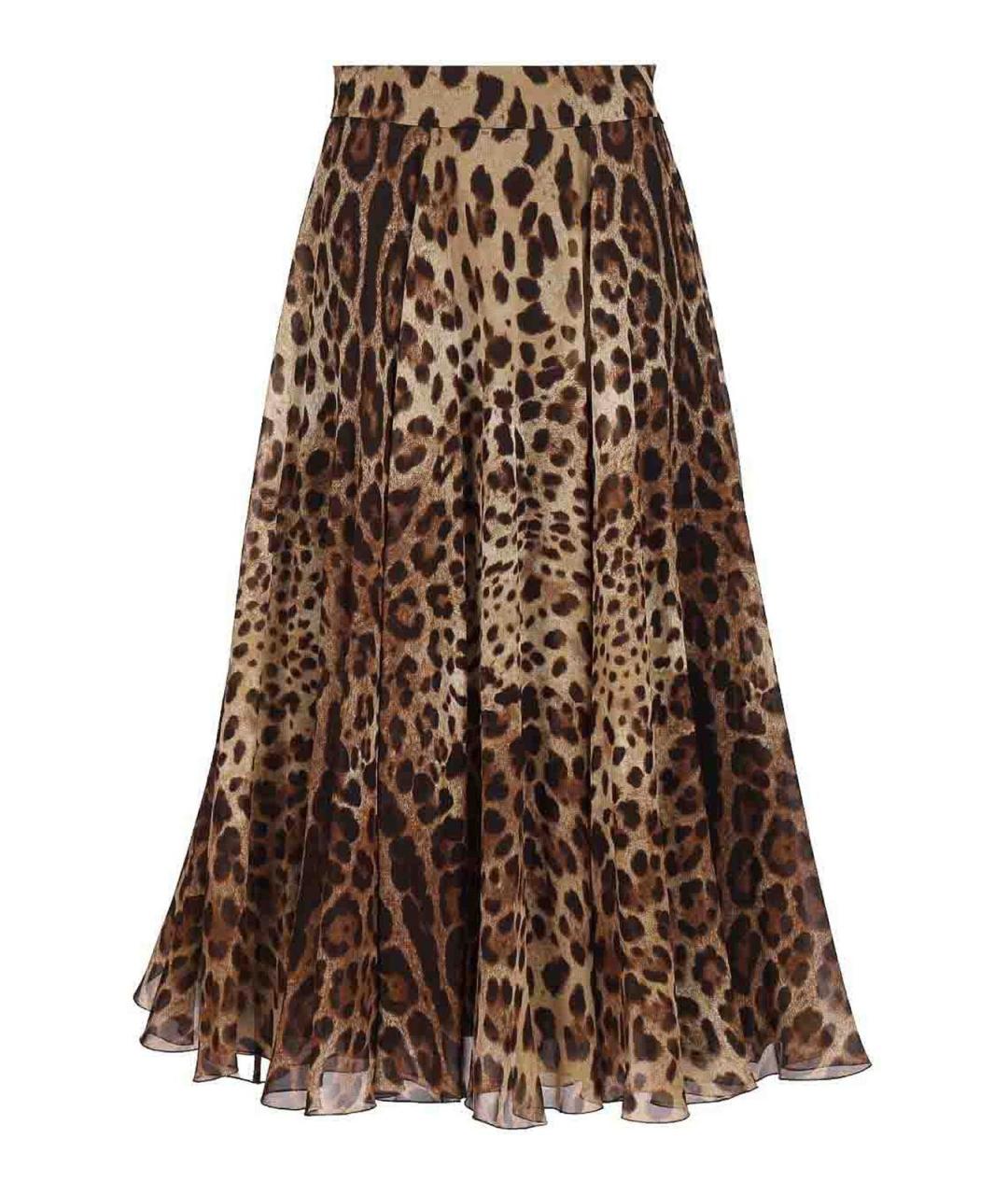 DOLCE&GABBANA Мульти шелковая юбка миди, фото 1