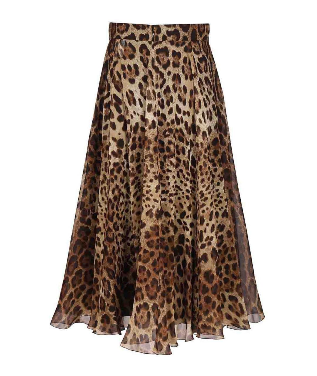 DOLCE&GABBANA Мульти шелковая юбка миди, фото 2