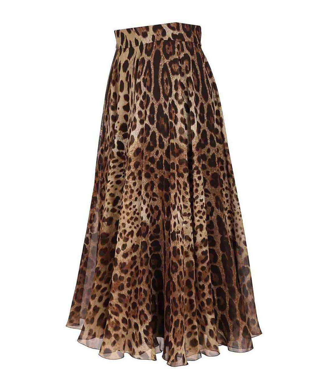 DOLCE&GABBANA Мульти шелковая юбка миди, фото 3