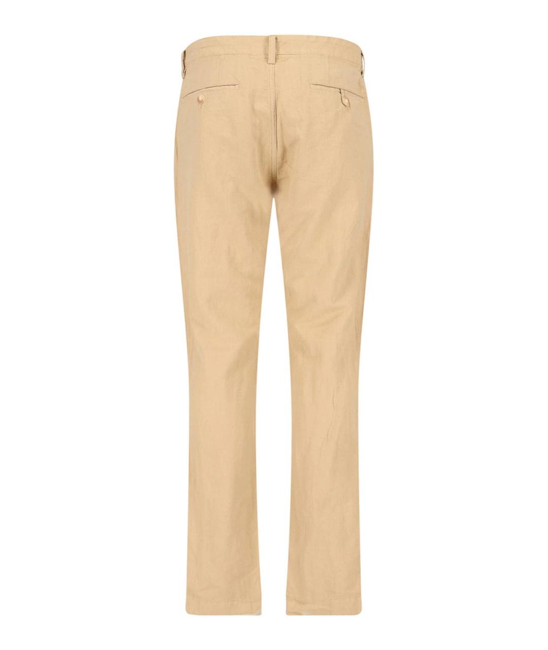 POLO RALPH LAUREN Бежевые хлопковые повседневные брюки, фото 2