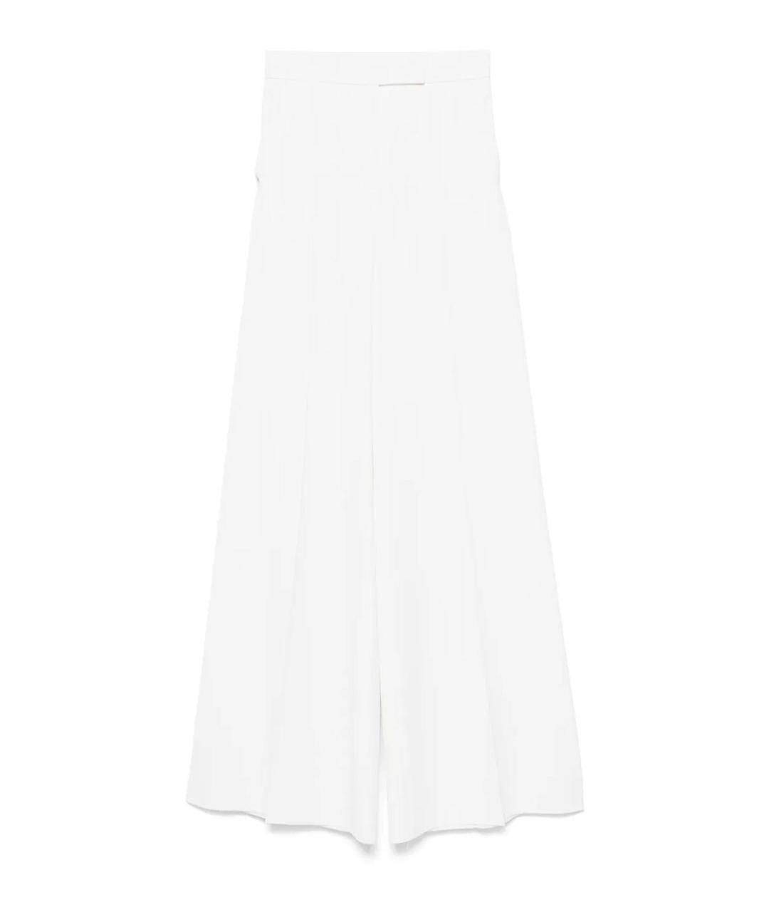 MAX MARA Белые шерстяные брюки широкие, фото 1
