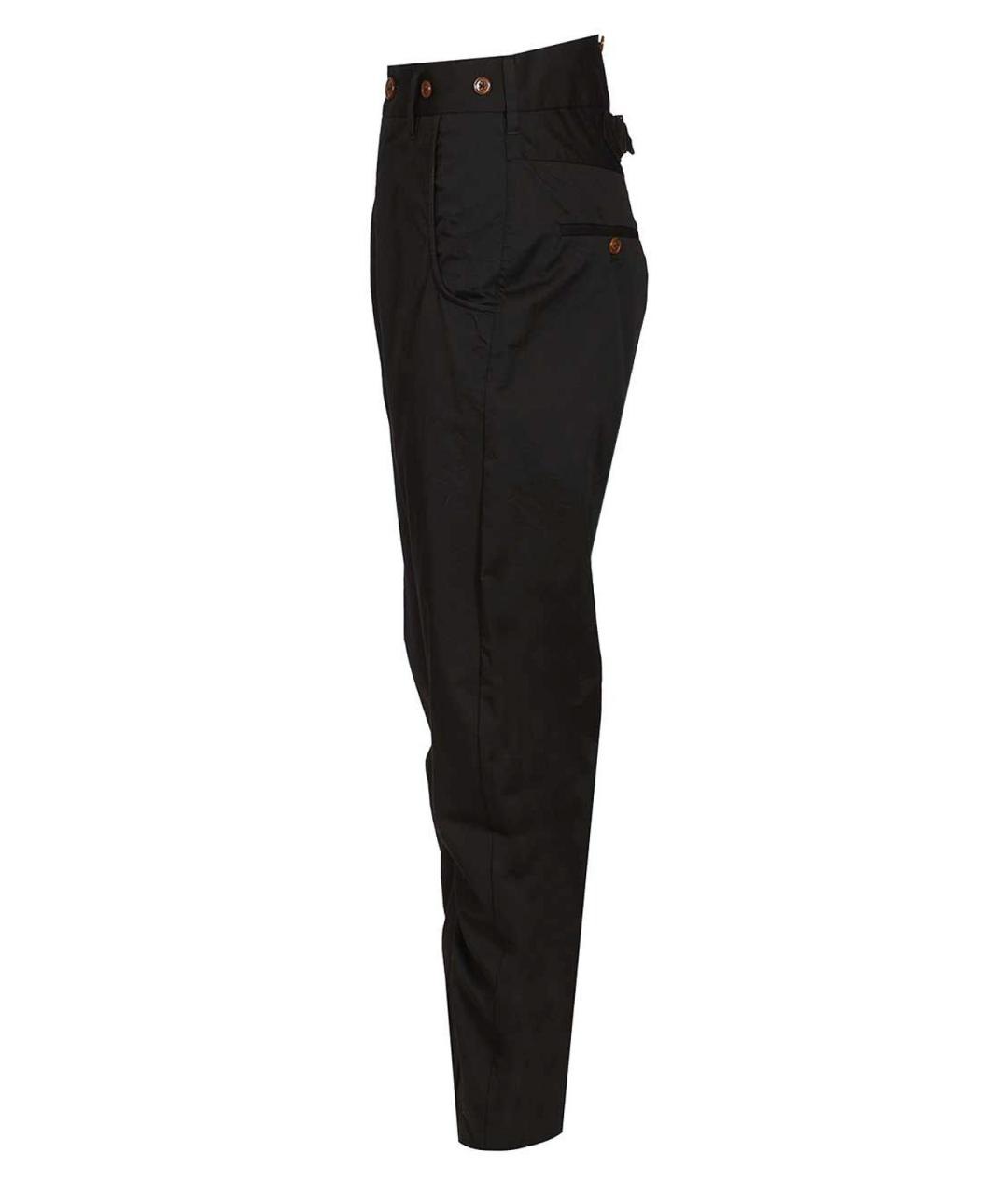 VIVIENNE WESTWOOD Черные хлопковые повседневные брюки, фото 3