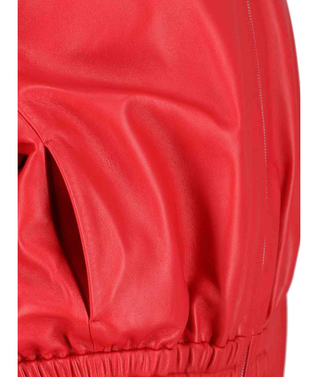 JIL SANDER Красная кожаная куртка, фото 3