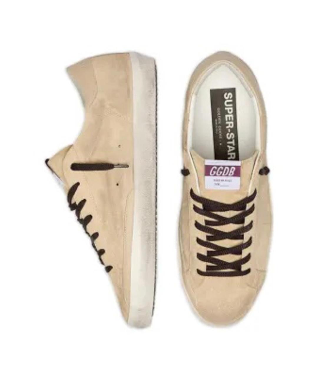 GOLDEN GOOSE DELUXE BRAND Бежевые резиновые низкие кроссовки / кеды, фото 3