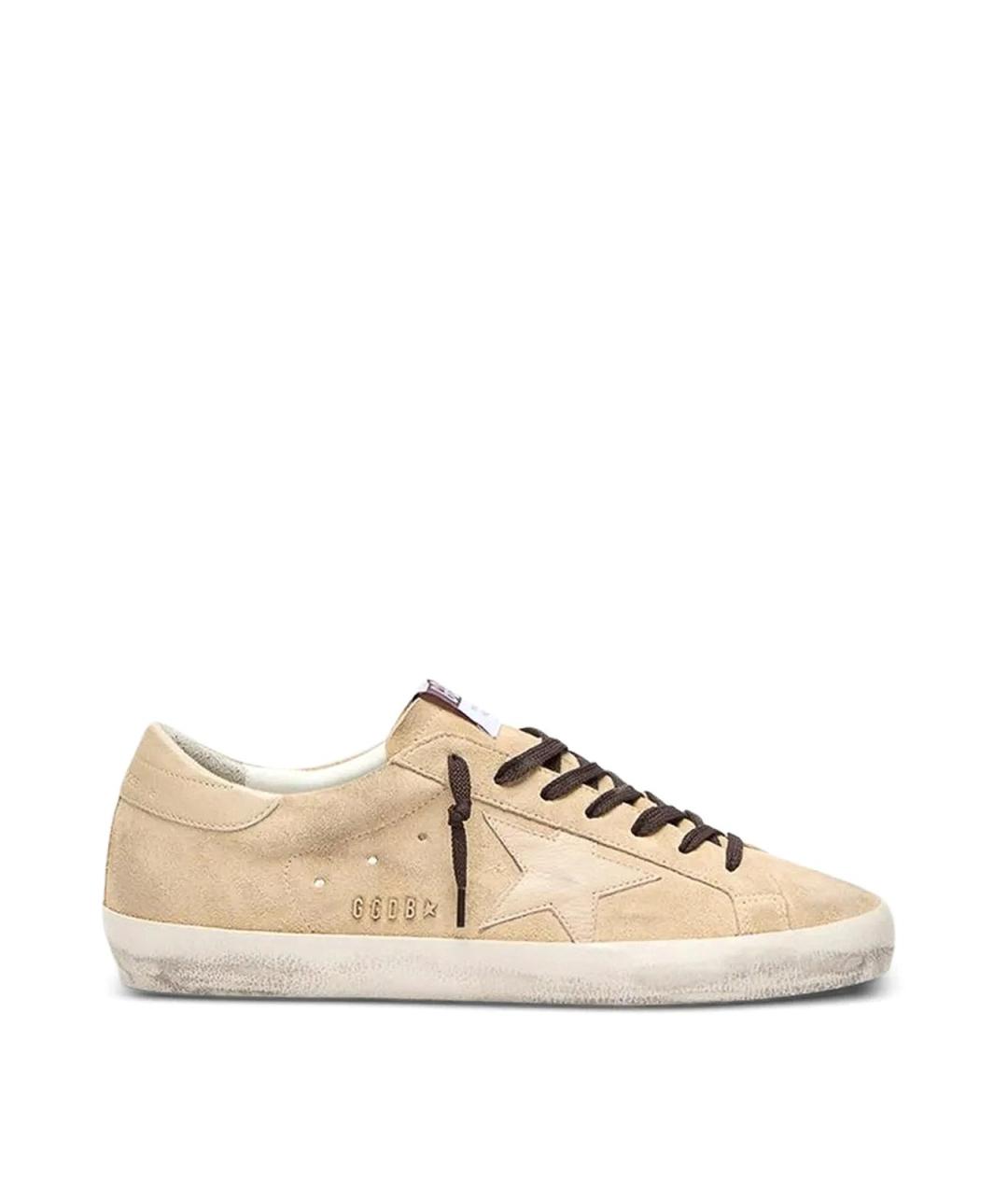 GOLDEN GOOSE DELUXE BRAND Бежевые резиновые низкие кроссовки / кеды, фото 1
