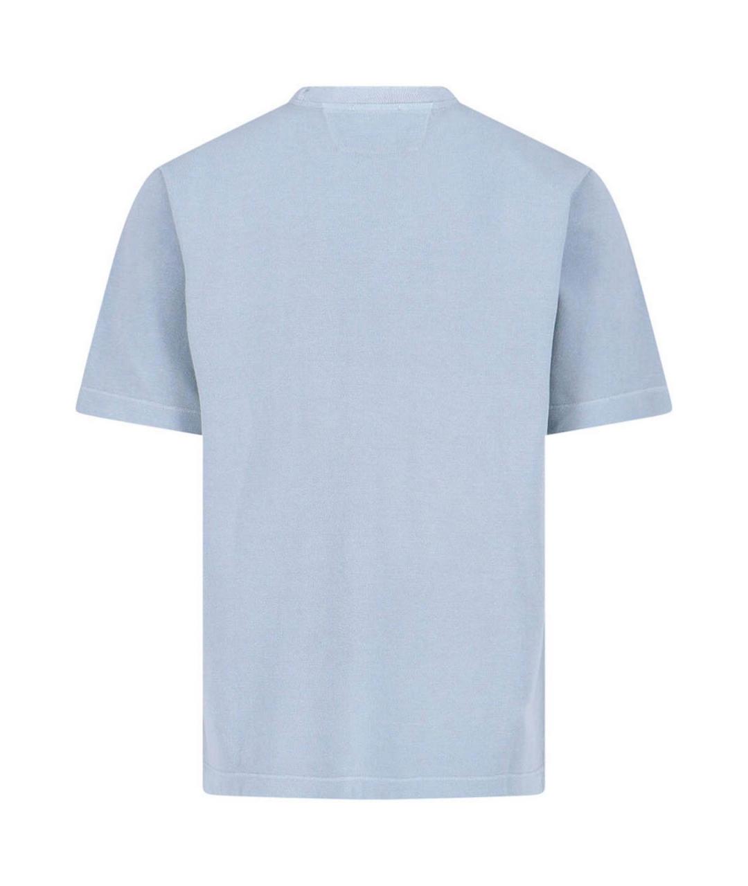 CP COMPANY Синяя хлопковая футболка, фото 2