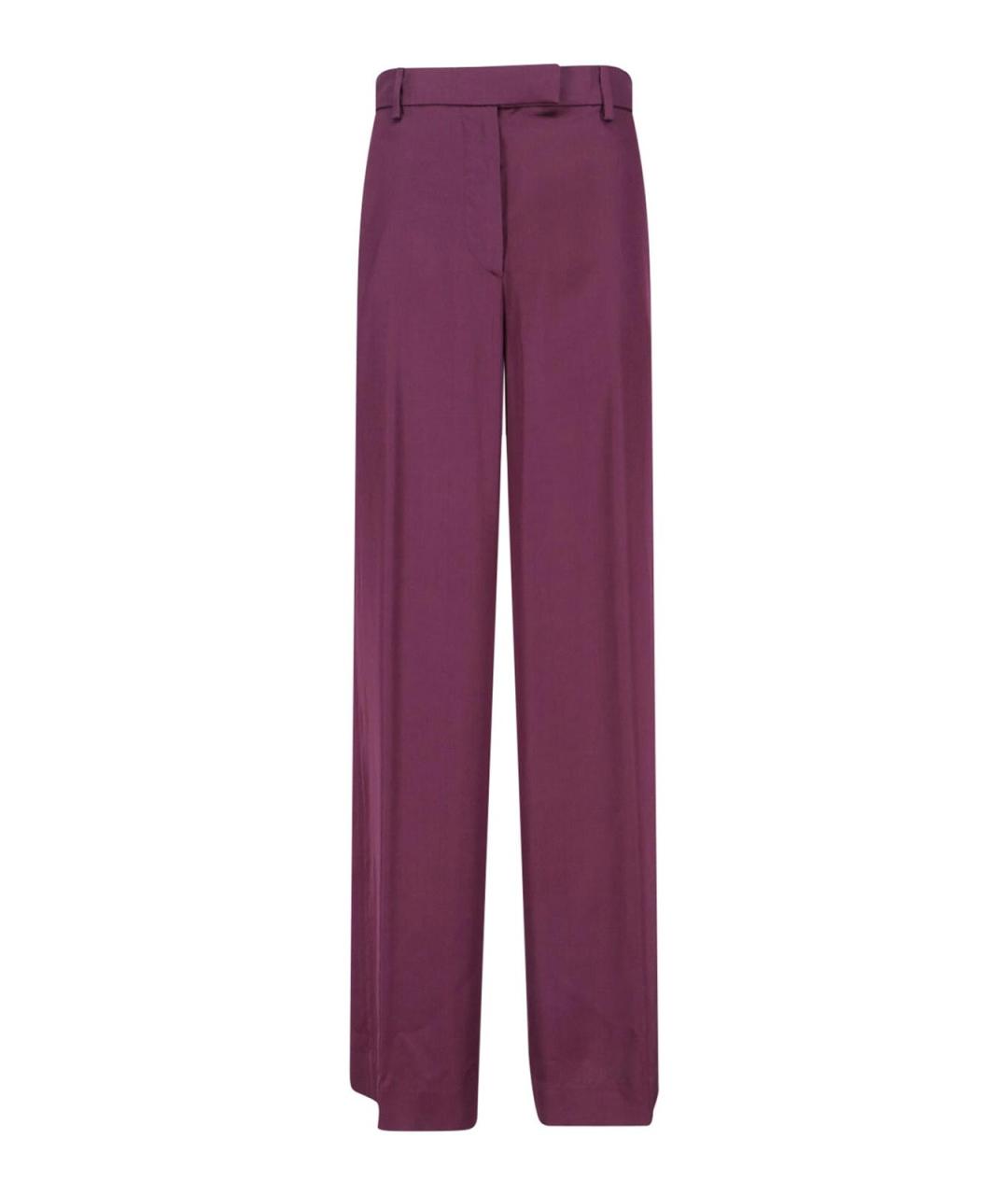 DRIES VAN NOTEN Фиолетовые вискозные прямые брюки, фото 1