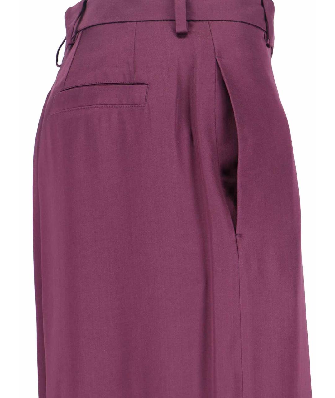 DRIES VAN NOTEN Фиолетовые вискозные прямые брюки, фото 4