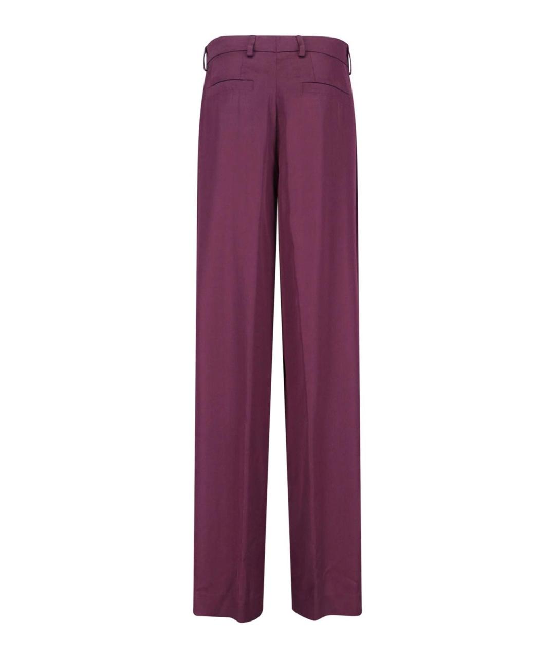 DRIES VAN NOTEN Фиолетовые вискозные прямые брюки, фото 2