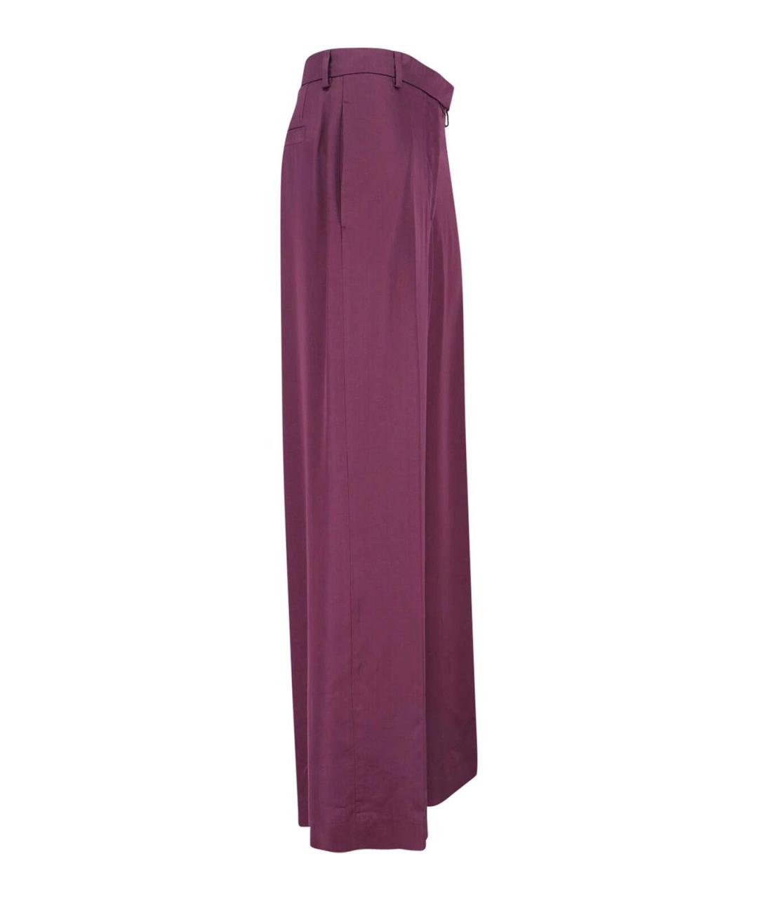 DRIES VAN NOTEN Фиолетовые вискозные прямые брюки, фото 3